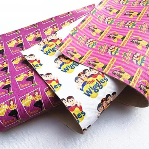 Free shipping 7.6*12inch cartoon print synthetic leather fabric for DIY accessories BHY662