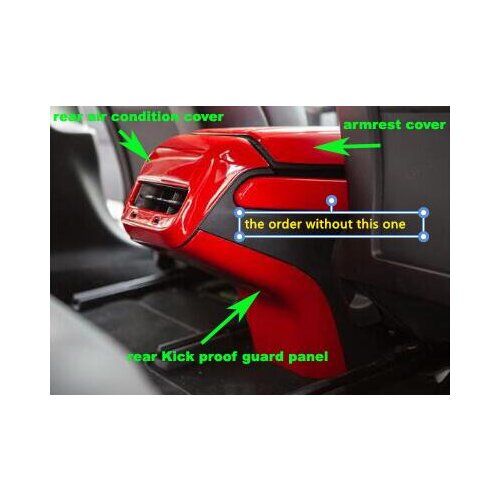 1centre armrest decorative cover+1rear air condition vent decorative cover+1rear Kick proof guard panel For Tesla Model3 model 3