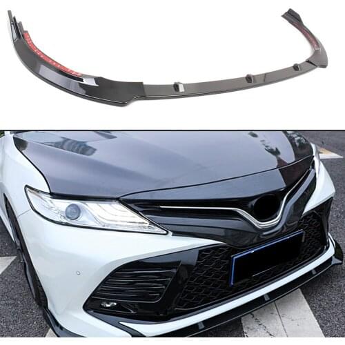 For 2018 Toyota Camry SE Version Car Front Bumper Lip Cover Glossy Black Trim Spoilers Wing Protection 3pcs/Set