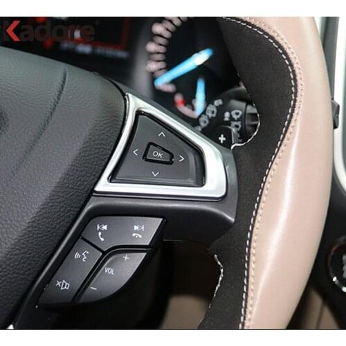 For Ford Edge 2015 2016 2017 ABS Matte Steering Wheel Frame Panel Decoration Cover Trim Car Interior Accessories Sticker