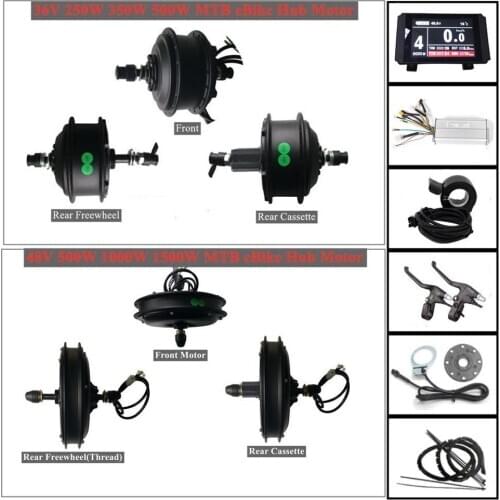Ebike Conversion Kit with 48V 500W DCHub Motor KT-LCD8 Color Display Controller PAS Speed Throttle Brake Lever