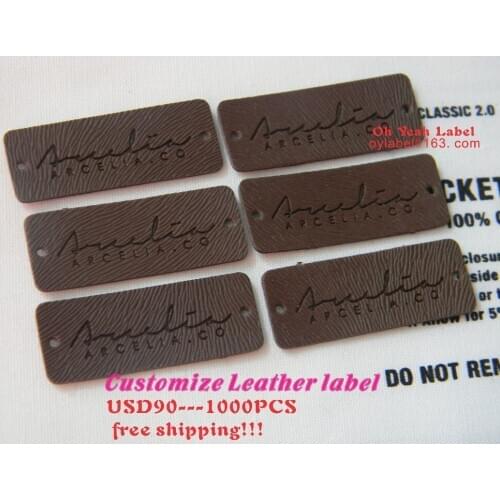 Custom made high quality leather label / leather patch /pu patch/main label/leather label