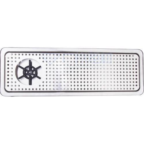 Stainless steel beer beverage drip tray with glass rinser