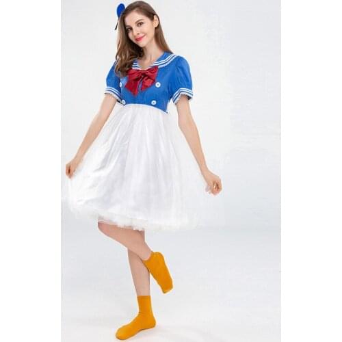 Kawaii Cartoon Duck Costume Blue Animals Performance Show Fancy Dress Adult Navy Sailor School Fancy Dress