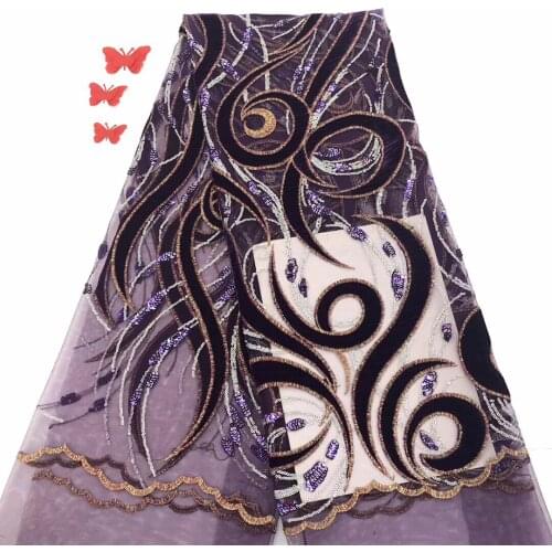 Latest Nigerian French Sequin Mesh Lace Fabric Embroidered With African Lace Fabric 2021 High Quality Lace Fabric J0441