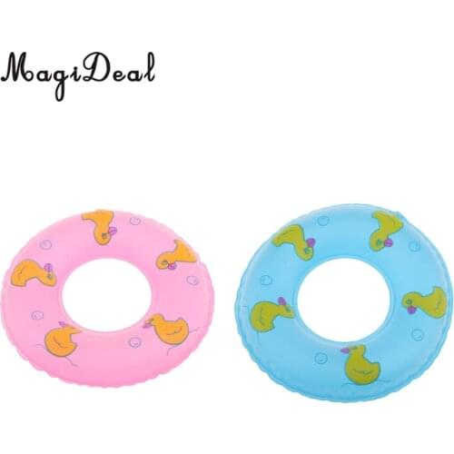 MagiDeal 1Pc Plastic Dollhouse Miniature Swim Swimming Ring for 1/6 Scale BJD Dolls Bathroom Decor Children Toy Acce 2Colors