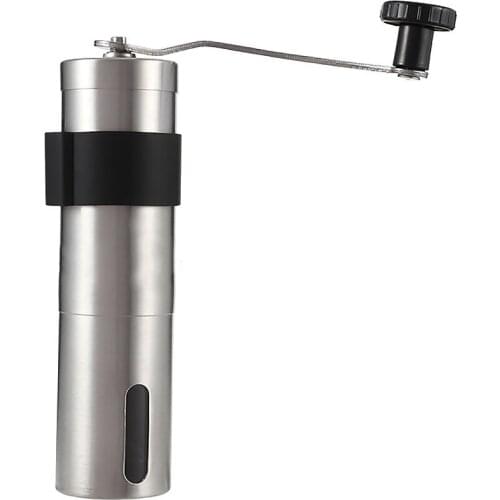 Silver Coffee Grinder Mini Stainless Steel Hand Manual Handmade Coffee Bean Burr Grinders Mill Kitchen Tool Grinders