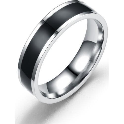 Fashion drop glue stainless steel ring Japanese and Korean couplering ring mens ring rings for women