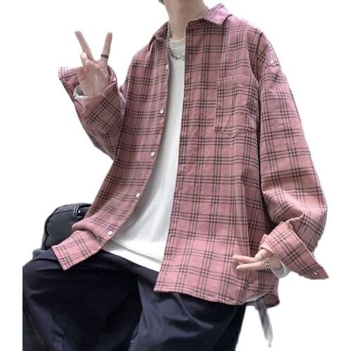 Shirt Men Plaid Long Sleeve Autumn Loose And Versatile New Shirt Time Limited