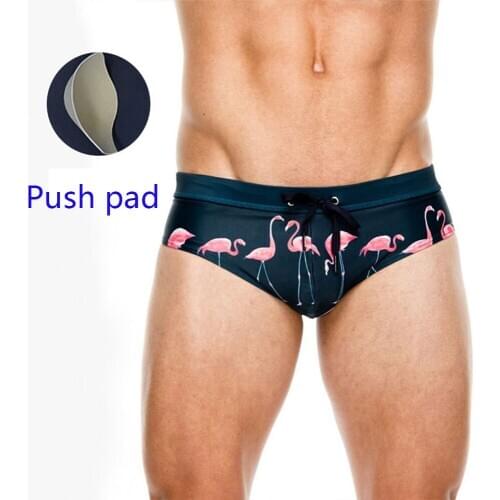 Mens Embarrassment Bikini Bottoms Summer Swimming Shorts New Mens Swimming Trunks Gay Swimming Panties Swimsuit With Push Pad