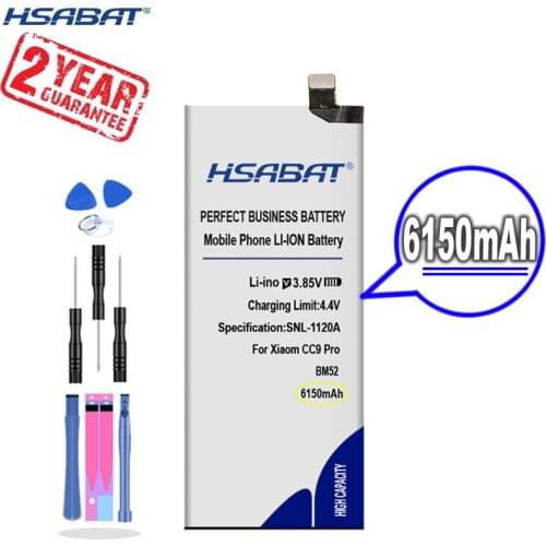 New Arrival [ HSABAT ] 5650mAh BM52 Replacement Battery for Xiaom CC9 Pro, M1910F4E, M1910F4G,Mi CC9e Pro,Mi Note 10 Pro
