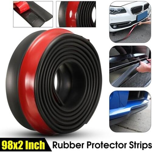 NEW-Universal Car Front Rear Side Bumper Lip Splitter Rubber Protector Body Spoiler Valance Chin Rubber Car Bumper Lip 2.5M