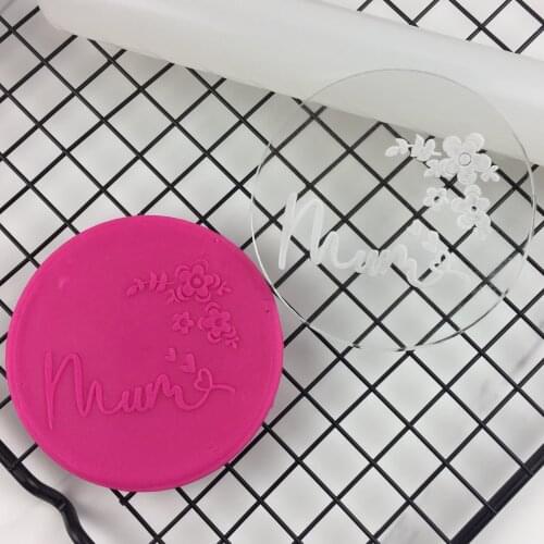 Mum Happy mothers Day Reverse stereo Cookies Cake Mould Baking Tool printing can be customized with various text patterns