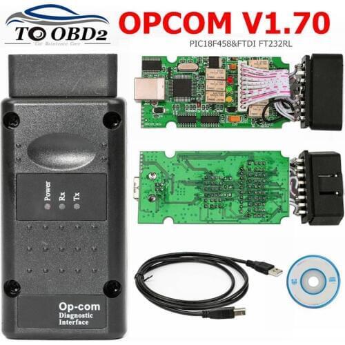 OPCOM V1.70 OBD2 Diagnostic Scanner For Opel Car OP COM 1.70 OBD Interface PIC18F458 + FTDI FT232RL Diagnostic Tool