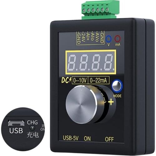 Rechargeable Analog 0-5V 0-10V 4-20mA Signal Generator Rechargeable Battery Pocket Adjustable Voltage Current Simulator Calibrat