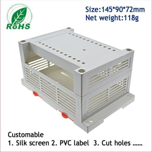 DIN Rail Mounted Plastic Box Enclosure Case 145*90*72mm 5.71*3.54*2.83inch