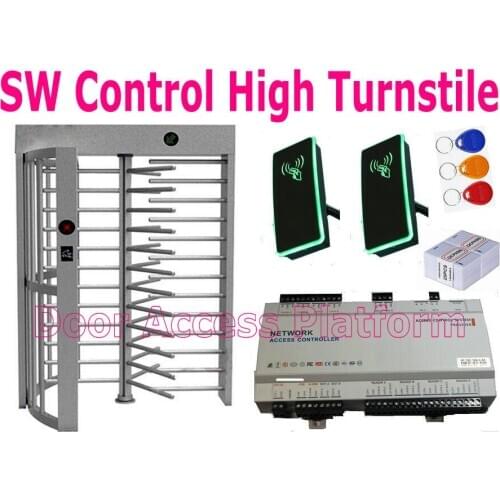 PC Software+Web IP Interface Both Controlling High Turnstile, Safety Barrier access control rotate turnstile kit Metal case kit