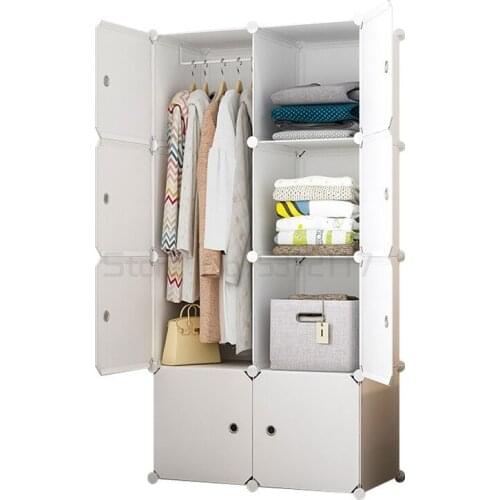 Simple cloth cabinet rental room household bedroom durable dormitory assembly plastic storage cabinet