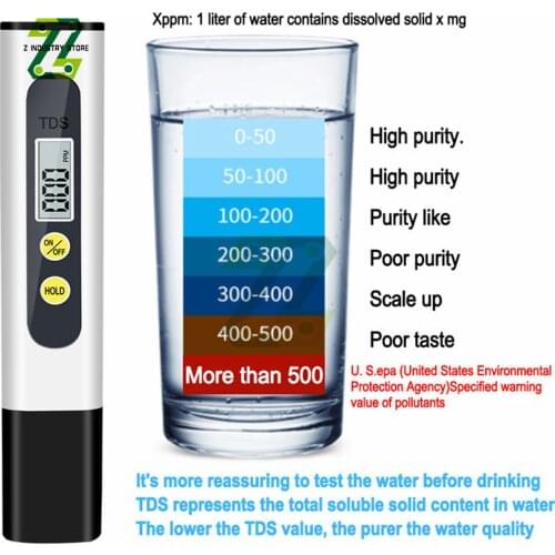 TDS Water Quality Test Pen Handheld Water Quality Analysis Meter 1-9990ppm Detection Water Quality Tester For Aquarium Pool