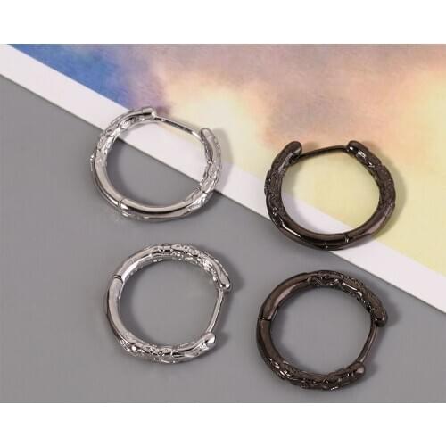 Unisex Hip Hop Women Men Ear Hoop Round Circle Huggie Silver Plated Hoop Huggie Earrings Minimalist Creative Punk Jewelry