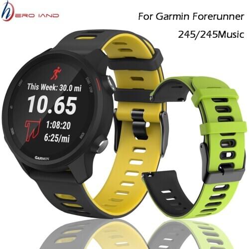 20mm Sport Silicone Watchband Strap for Garmin Forerunner 245 245M 645 Vivoactive 3 Smart Bracelet Watch Band Colorful Wristband