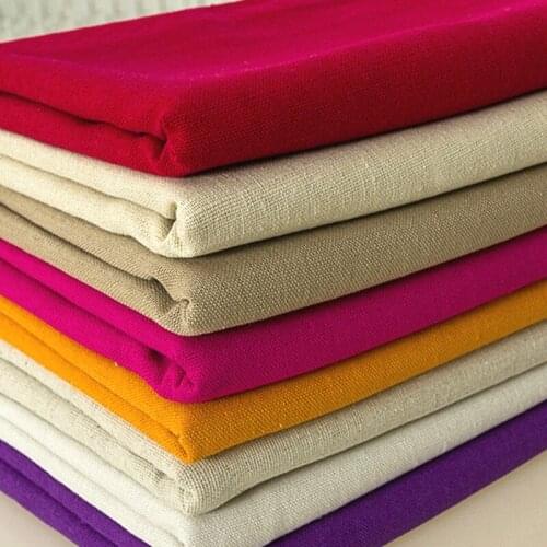 Thin plain linen fabric DIY sewing upholstery shirt dress summer clothing material