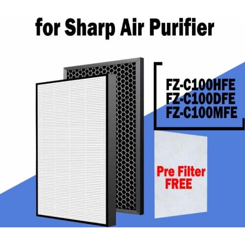 Ture HEPA Filter FZ-C100HFE Deodorizing Filter FZ-C100DFE Humidifying Filter FZ-C100MFE for Sharp Air Purifier KC-850, KC-C100E