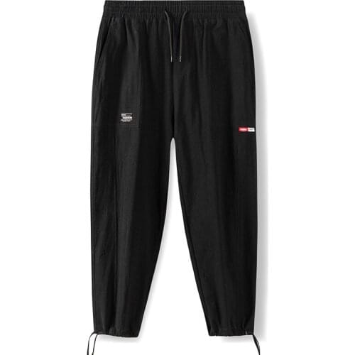 Summer Korean Fashion Loose Versatile MenS Casual 9-Point Pants Spring Autumn Boys Straight Sports Overalls Students Trousers