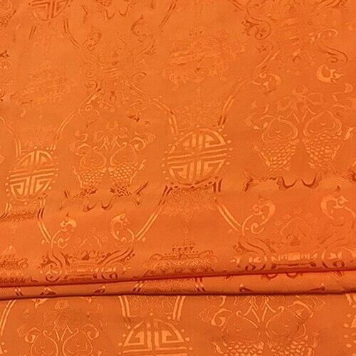 China style jacquard fabric orange pure silk fabric 108cm width 20momme,SFF108