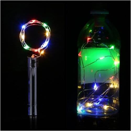 1pc 1m 2m 3m Led Wine Bottle Stopper Copper Wire Lamp Fairy Lights String Christmas Holiday Wedding Decoration Navidad Decor