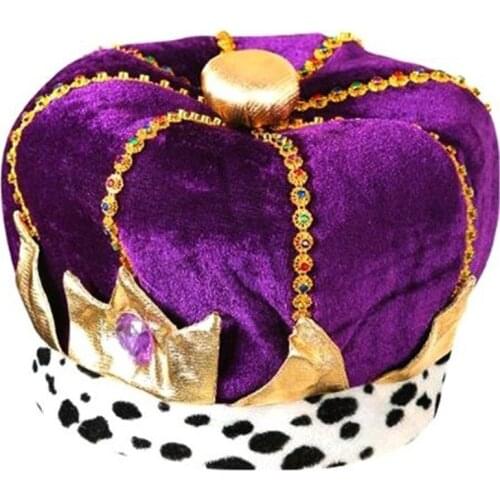 10pcs Halloween Velvet Golden Lace Prince King Pharaoh Stage Performance Dress Up Carnival Party Crown Decoration Props Adult