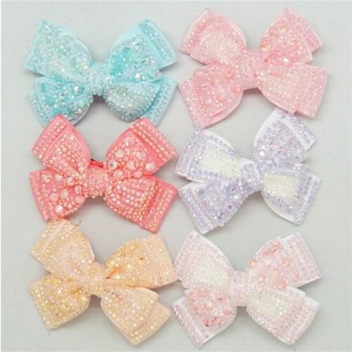 10pcs/lot Children Hair Accessories Girls Hair Bows Glitter Hair Clips with Rhinestones Princess Hairpin Party Kids Barrettes