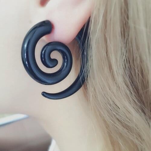 2PCS Fake Ear Plugs and Tunnels Acrylic Fake Cheater Twist Spiral Ear Taper Gauges Expander Earring Plug Body Piercing Jewelry