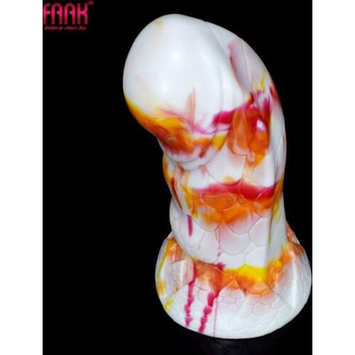 2021 New 7cm Thick Penis Dragon Scale Texture Giant Butt Plug G-Spot Dildo Huge Anal Sex Toy With Sucker Colorful Silicone Sex