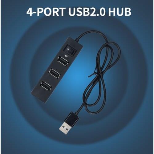 4-port USB2.0 Hub USB2.0 Converter Support USB Fan Mouse Keyboard Mobile Hard Disk U Disk USB Lamp for PC Laptop