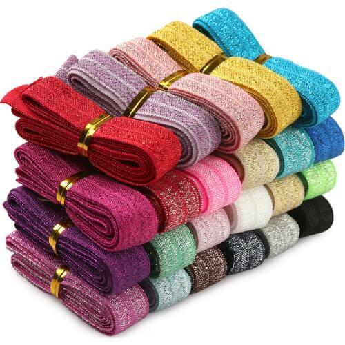 5yards 0.6" Glitter Synthetic Rubber Elastic Bands Sequins Ribbon, DIY Handmade Materials, Wedding Gift Wrap