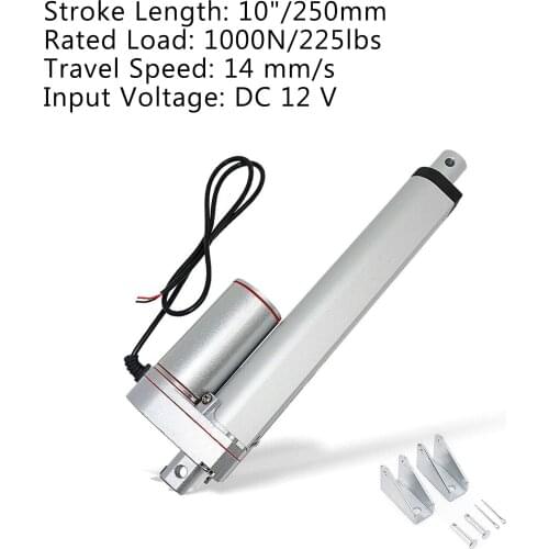 Areyourshop 1000N Linear Actuator 12V DC Electric Linear Motor 250mm For Door Opener