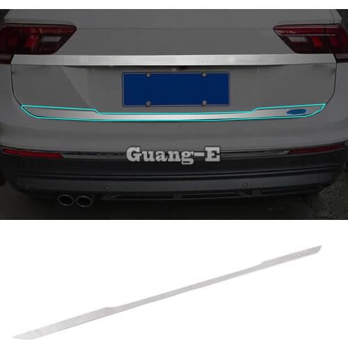 For Volkswagen Tiguan L TiguanL MK2 2016 2017 2018 2019 2020 Car Auto Rear Back Bumper ABS Chrome Wrap License Frame Lamp Panel