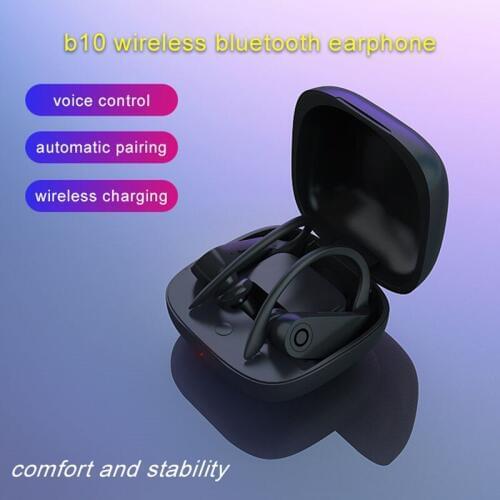 B10 TWS Bluetooth 5.0 Earphones Wireless charging Headphones Ear hook Headset Sports waterproof earbuds For xiaomi huawei iphone