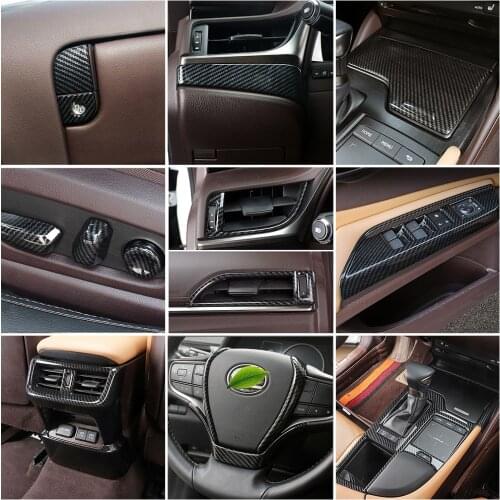 For Lexus ES ES200 ES250 ES300 ES350 2018-2021 Car Central Console Interior Part Carbon Fiber Color Refit Inner Styling Modify