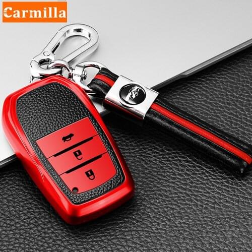Car Key Case Cover for Toyota CHR C-HR Rav4 Auris Avensis Prius Aygo Corolla Camry Land Cruiser 200 Prado Crown Key Fob Chain