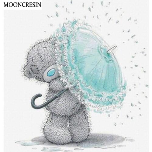 Diy Diamond Embroidery Bear & Umbrella 5D Diamond Painting Full Square Rhinestone Cross Stitch Mosaic Wall Sticker Home Decor
