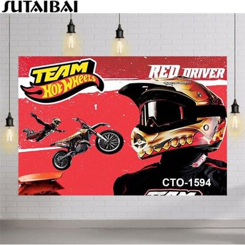 Motorcycle Racing Car Hot Motor Wheels Motorcross Match Team Backdrop Boy Birthday Party Photography Studio Photo Background