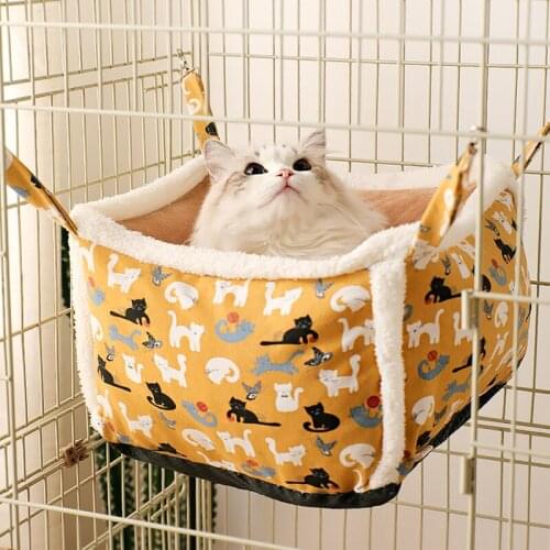 Pet Cage Hammock Comfortable Soft Sleeping Bed Cat Hammock Bed Hanging Nest for Kitten Puppy Ferret Rabbit Hamster Small Animals