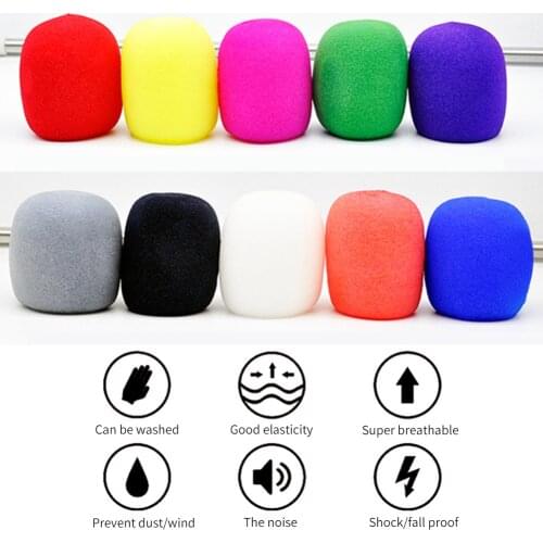 10Pcs Microphone Foam Mic Sponge Cover Professional Studio Windscreen Mic Caps Microphone Sponge Foam Mic
