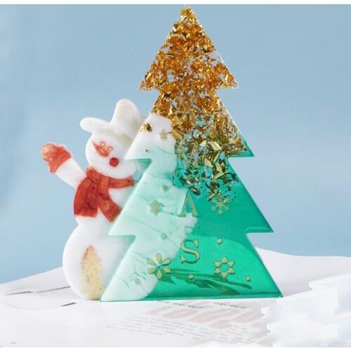 Crystal Epoxy resin mold Santa Claus Christmas tree decoration mold Christmas decoration silicone mold For Resin
