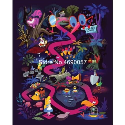 Cartoon Alice In Wonderland 5D DIY Diamond Painting Full Square/Round Diamond Mosaic Embroidery Cross Stitch Home Decor