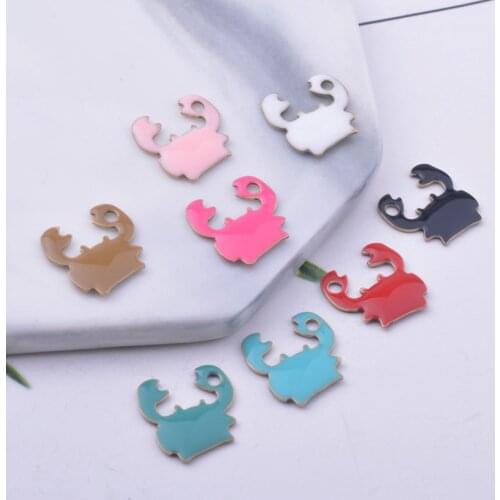 30pcs 12*14mm Copper Both Faced Enamelled Crab Charms For Earring Necklace Enamel Pendant