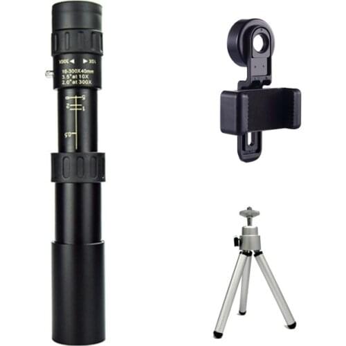 Metal Monoculars 10-300x25 Zoom Monoculars High Quality Telescope Eyepiece Pocket Binoculars Hunting Optical Prism Range