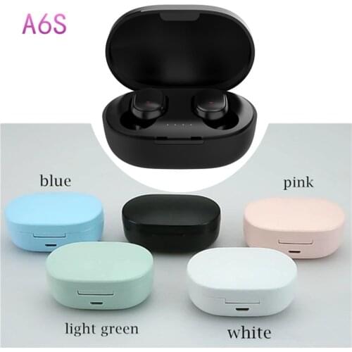 Mini A6S TWS Bluetooth 5.0 Earphone Wireless Headphone Stereo Headset sport Earbuds microphone with charging box for smartphone